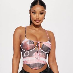 Wake Me Up Mesh Corset Top -
Grey/combo
Size: L